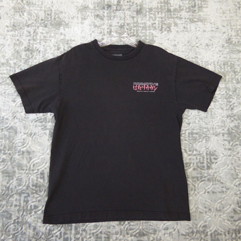Primitive X Naruto Shirt Mens Medium Black Crew Neck Short Sleeve Graphic Skate